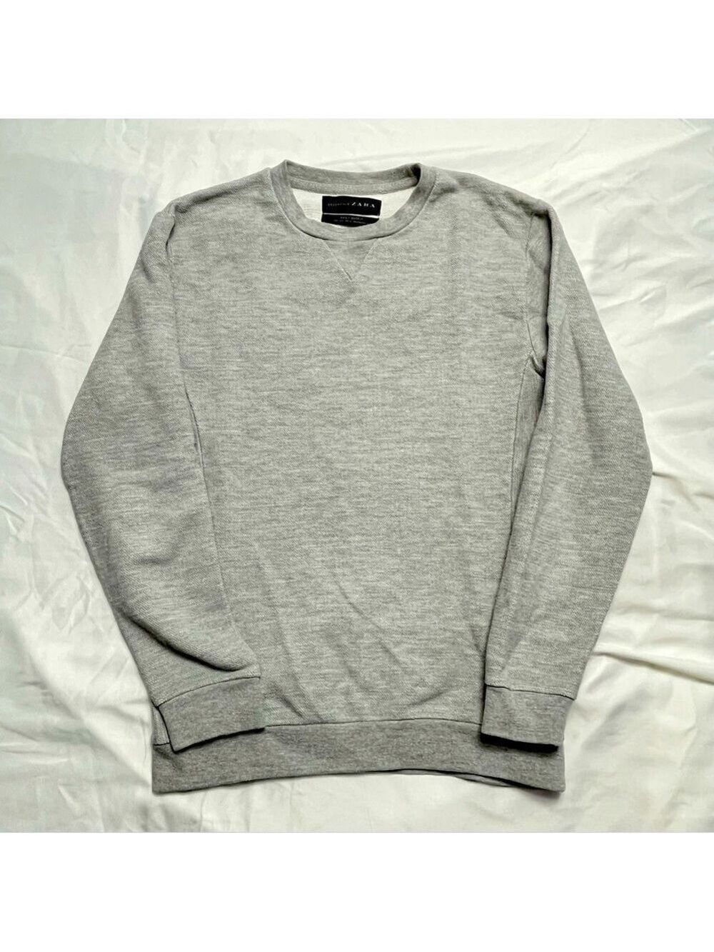 Zara Essentials Heather Grey Crewneck Sweatshirt Size S | 90% Cotton